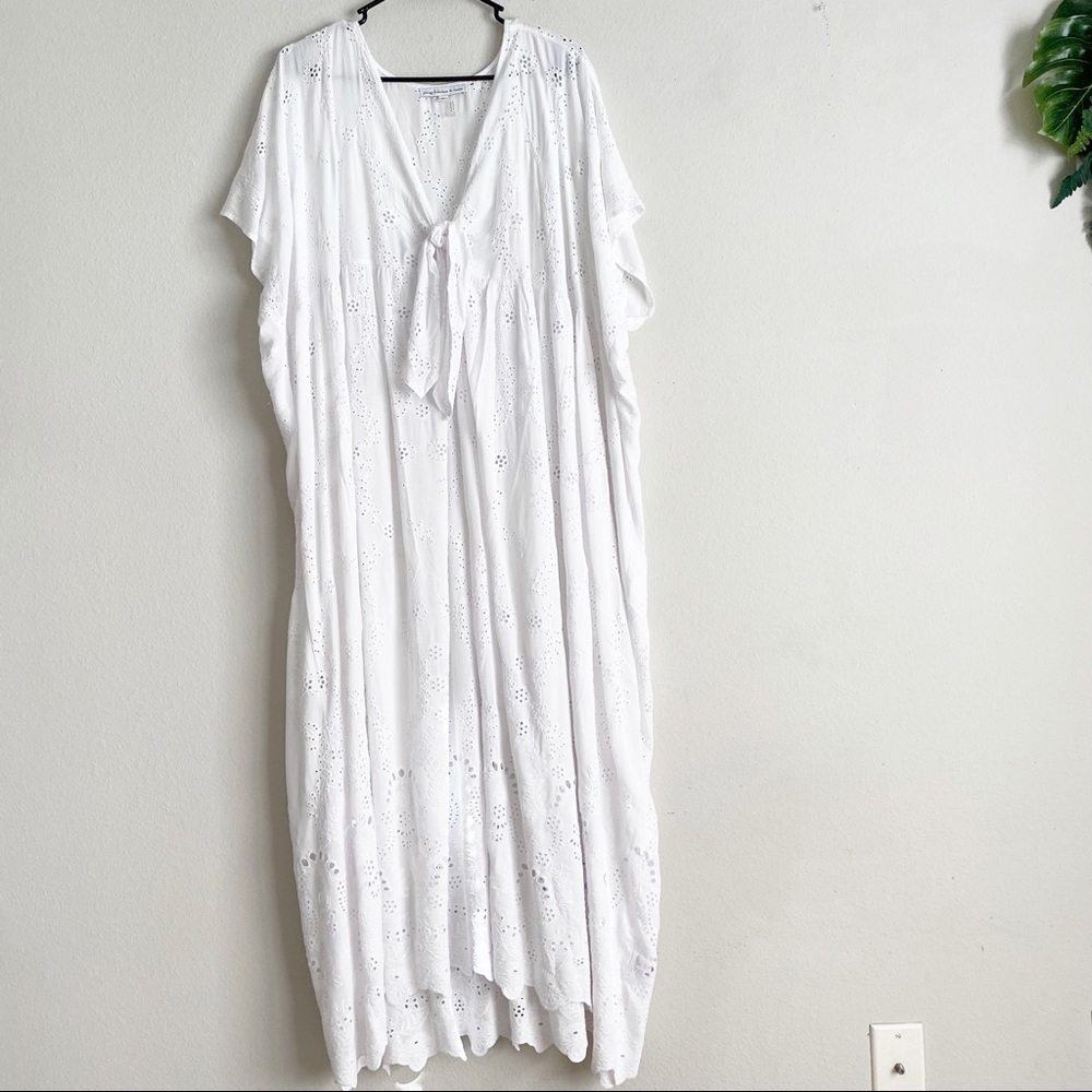 Young Fabulous and Broke Eyelet Kaftan Beach Cover up Maxi Dress Size S